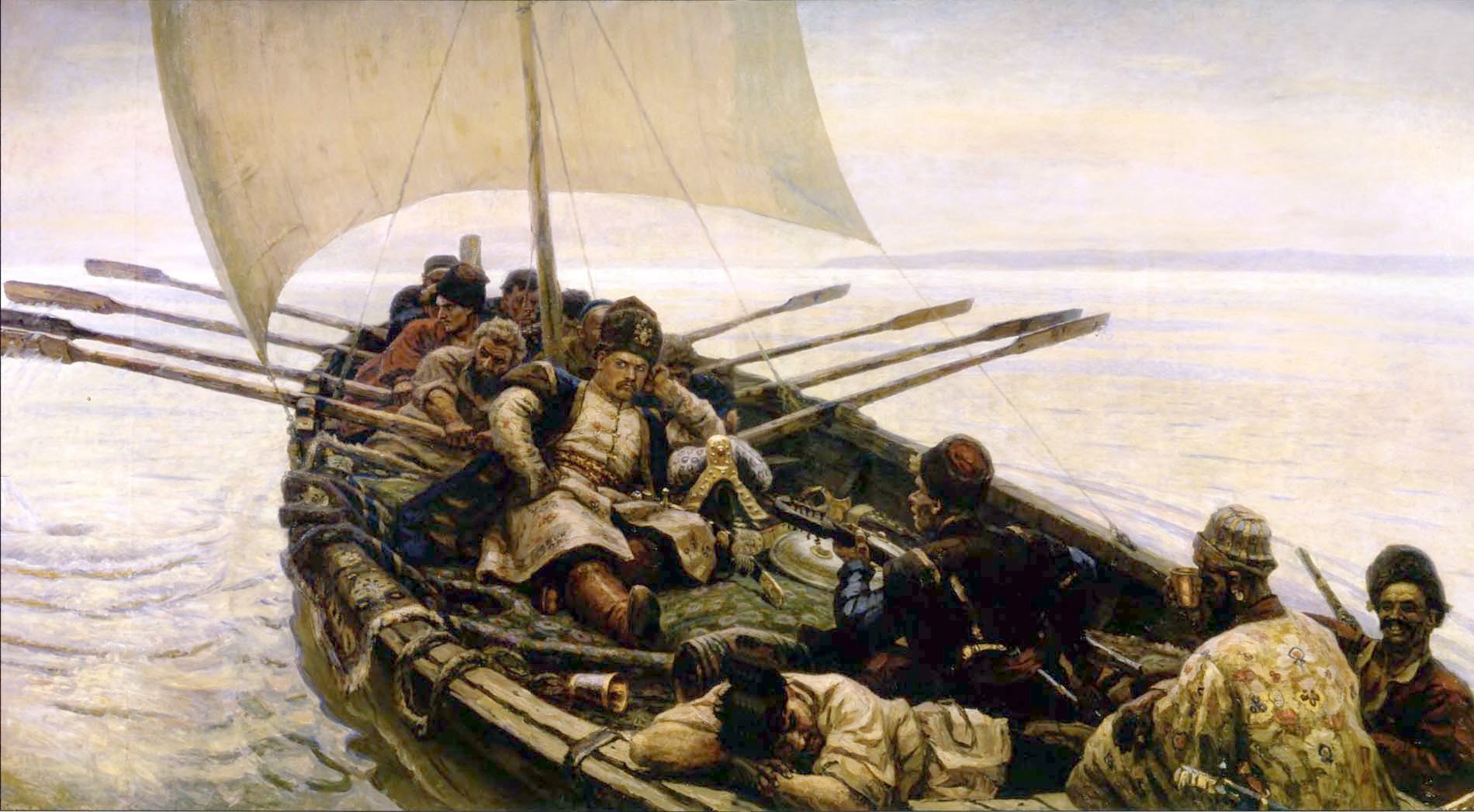 Csajka ábrázolása Vaszilij Ivanovics Szurikov (1848-1916) "Sztyenka Razin" c. festményén.